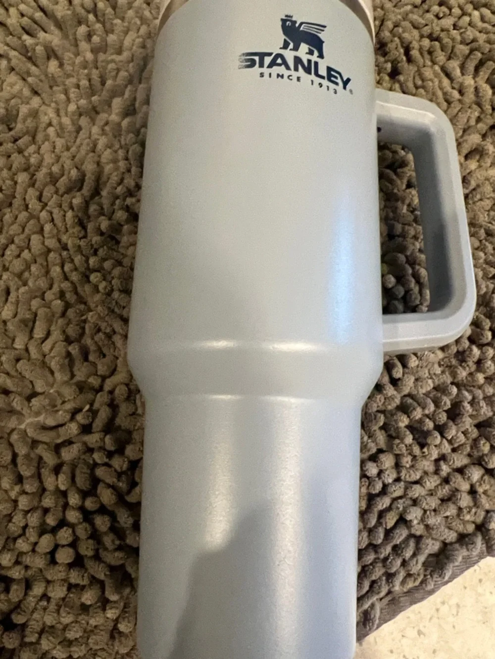 Stanley Pale Blue Travel Mug with Handle and Straw Lid - Picture 3 of 10